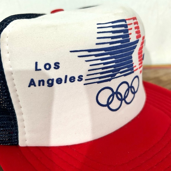 1984 Olympics LA Los Angeles California Trucker Hat Vintage Retro Snapback - Picture 7 of 9